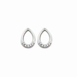 Puces d'oreilles Enfant Chat / Patte - Argent // Réf. 00456